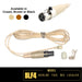 Lectrosonic BLF4 microphone with cable and earpiece on a white background