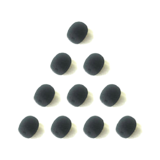 10-pack of black foam windscreens for 9–11 mm capsules