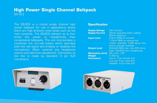 Granite Sound GS-SC2 High-Power Beltpack, view 2