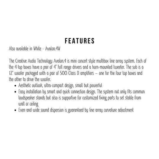Creative Audio Avalon 4 features