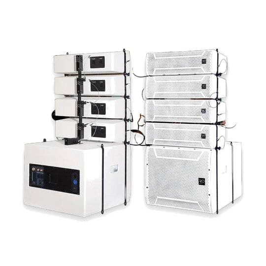 Creative Audio Avalon 4 mini line array, white, ground-stacked left and right