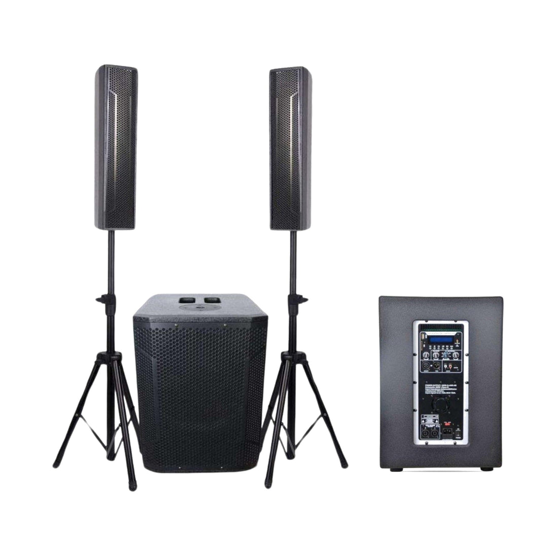 Creative Audio Coogee 44 column array system: two columns, subwoofer and stands