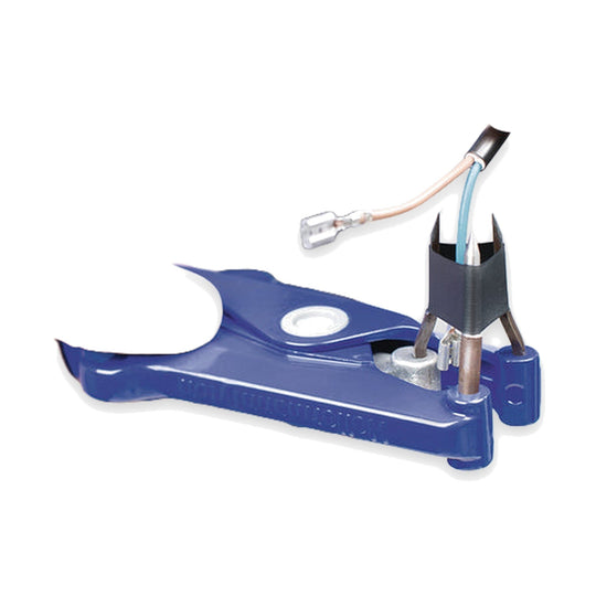 HellermannTyton SS sleeve fitting tool with a sleeve on the prongs