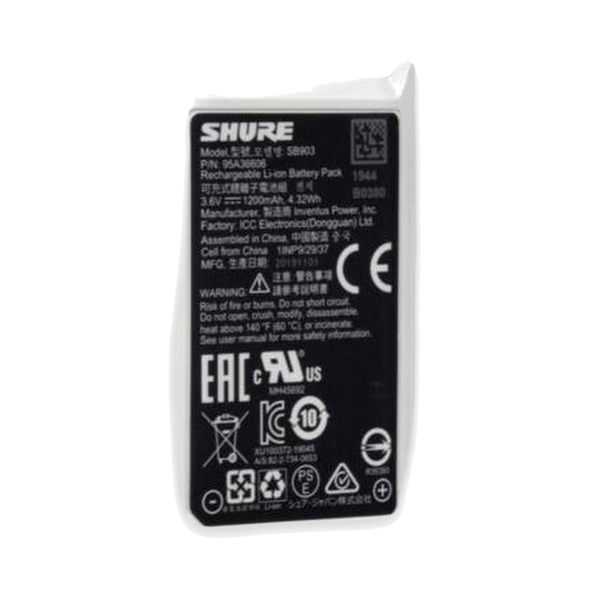 Shure SB903 Rechargeable Battery for SLX-D Transmitters