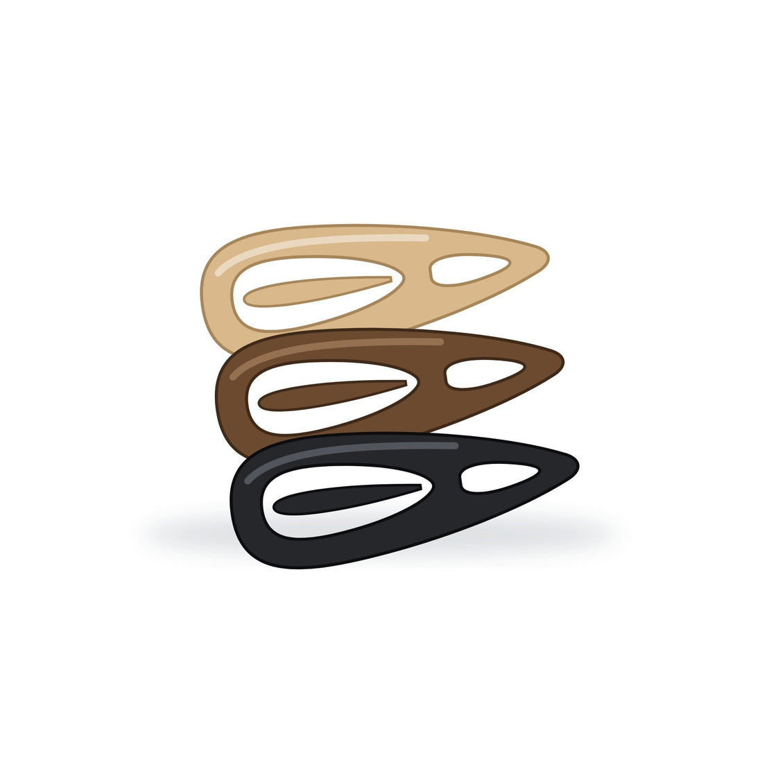 Small wig clips in beige, brown and black